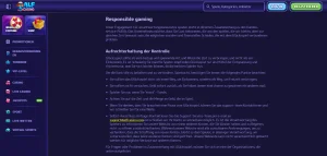 Deutscher Bereich von AlfCasino mit Informationen zu Kontopause und Selbstausschluss